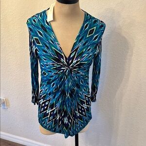 Geometric Women's Top by jones new york NWT XL 19” PTP